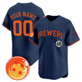 Custom Milwaukee Brewers x Dragon Ball Navy HOLBERT Vapor Premier Limited Jersey - All Stitched