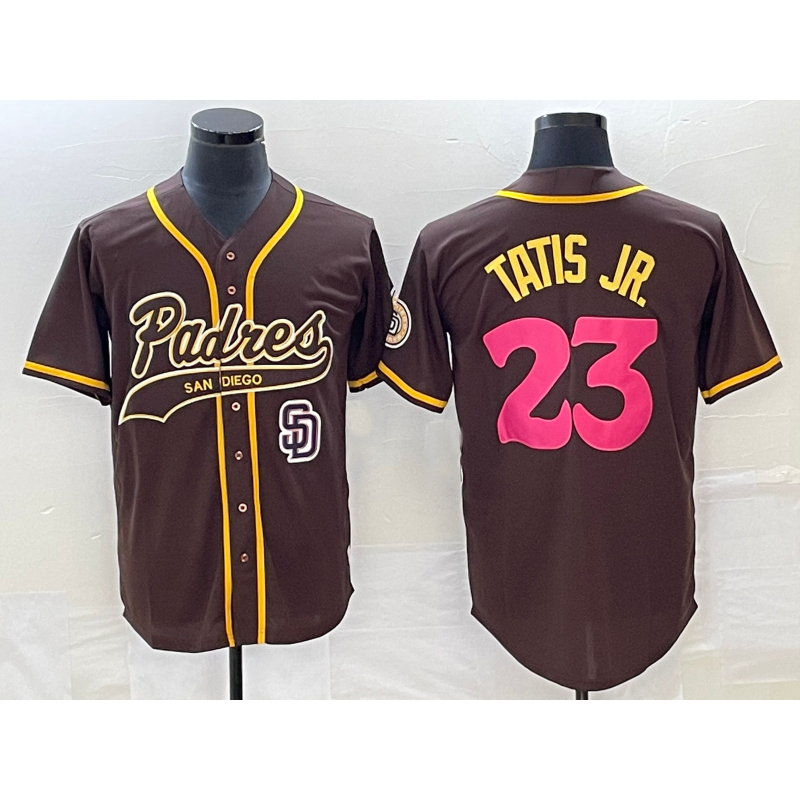San Diego Padres #23 Fernando Tatis Jr Brown HOLBERT NEW 2023 City Connect Cool Base Stitched Jersey