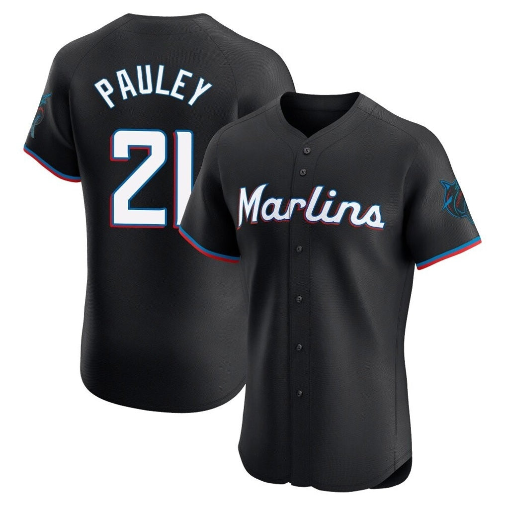 Miami Marlins #21 Graham Pauley Player Black HOLBERT Vapor Home Limited Elite Stitched Jerseys