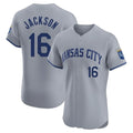 Kansas City Royals #16 Bo Jackson Player Gray HOLBERT Limited Elite Home Stitched Jerseys
