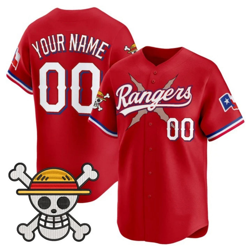 Custom Texas Rangers x One Piece Red HOLBERT Vapor Premier Limited Jersey - Stitched