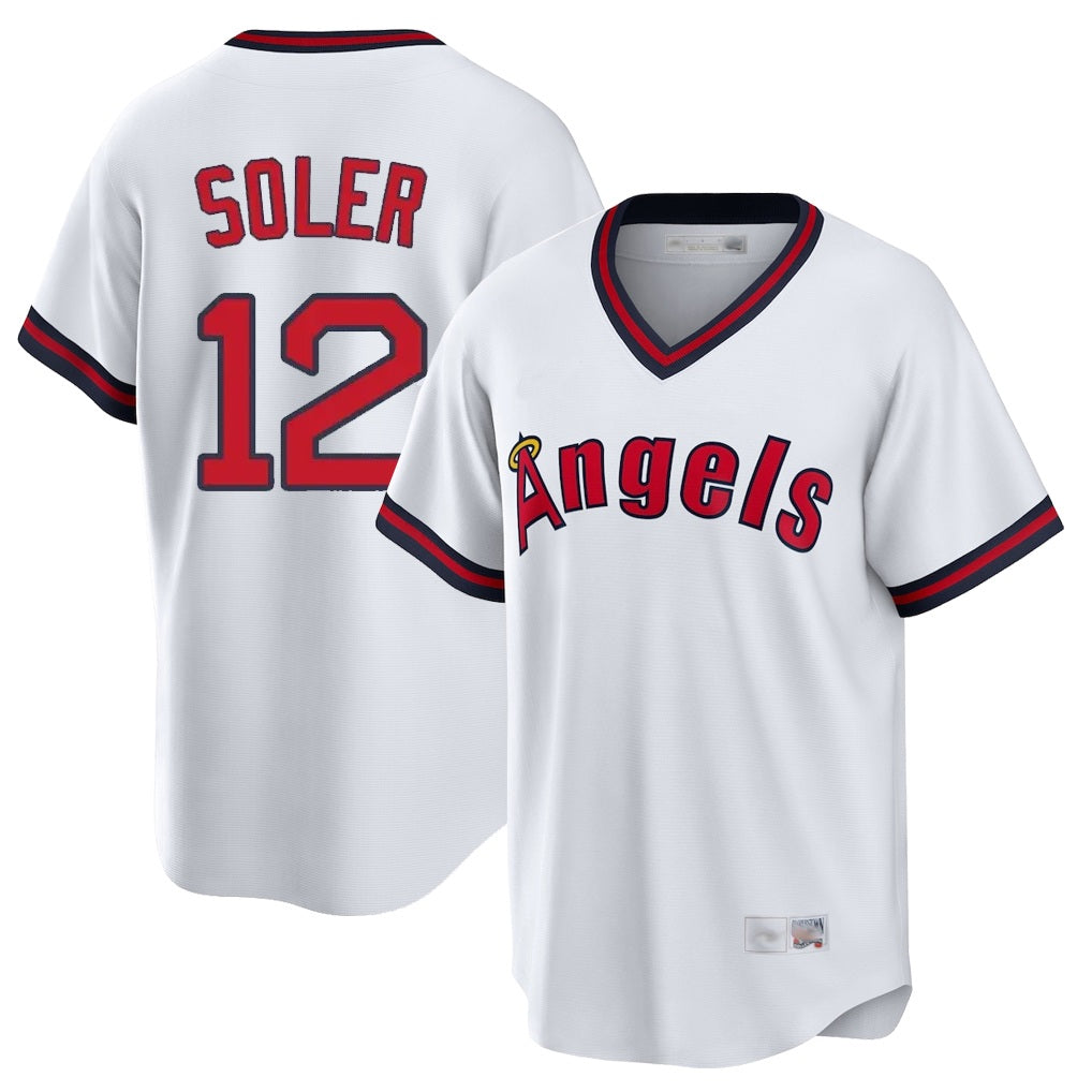 Los Angeles Angels #12 Jorge Soler Player White HOLBERT T-shirt Home Game Stitched Jerseys