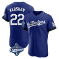 Los Angeles Dodgers #22 Clayton Kershaw Player Royal HOLBERT World Series Meet City Connect Elite Home Stitched Jerseys