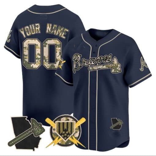 Custom Atlanta Braves Armed Forces Day Vapor Premier Limited Jersey ¨C Navy HOLBERT