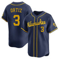 Milwaukee Brewers #3 Joey Ortiz Player Navy HOLBERT Home Limited Stitched Jerseys