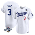 Los Angeles Dodgers #3 Edwin D¨ªaz Player White HOLBERT World Series Limited Home Stitched Jerseys