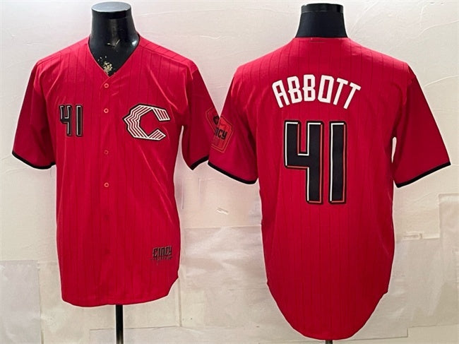 Cincinnati Reds #41 Andrew Abbott Red HOLBERT 2026 City Connect Stadium Stitched Jersey