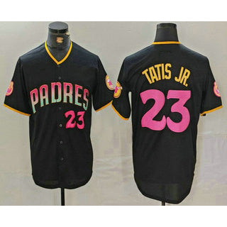 San Diego Padres #23 Fernando Tatis Jr Number Black HOLBERT 20th Anniversary Cool Base Stitched Jersey