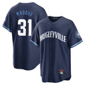 Chicago Cubs #31 Greg Maddux Player Navy HOLBERT City Connect Home Game Stitched Jerseys