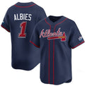 Atlanta Braves #1 Ozzie Albies Navy HOLBERT 2025 Speedway Classic Alternate Limited Stitched Jersey