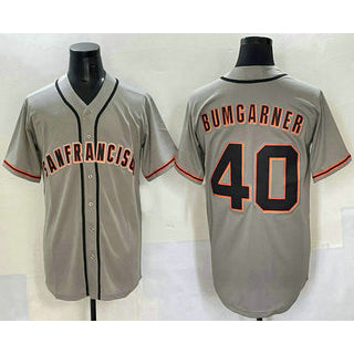 San Francisco Giants #40 Madison Bumgarner Grey HOLBERT Cool Base Stitched Jersey