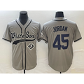 Chicago White Sox #45 Michael Jordan Grey HOLBERT Cool Base Stitched Jersey 2