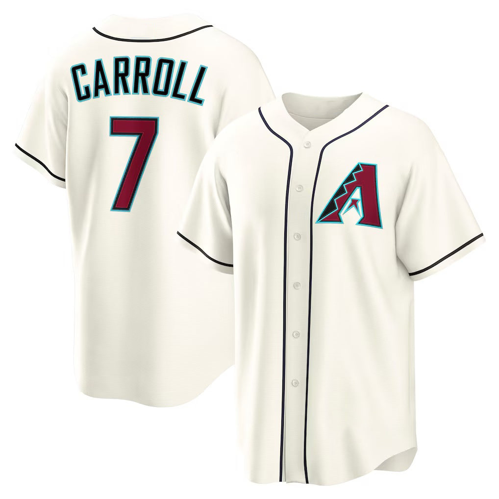 Arizona Diamondbacks #7 Corbin Carroll Cream HOLBERT Home Replica Jersey