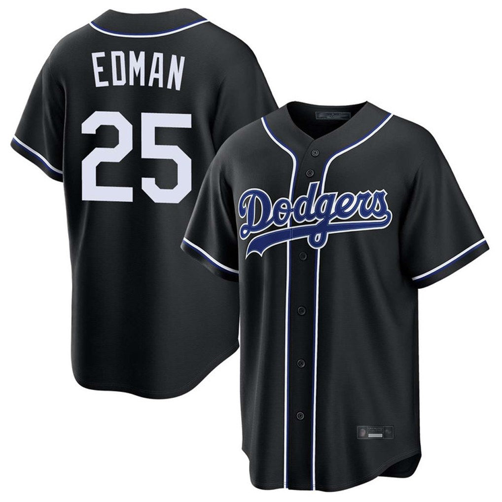 Los Angeles Dodgers #25 Tommy Edman Player Black HOLBERT Carbon Limited Home Stitched Jerseys