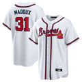 Atlanta Braves #31 Greg Maddux Player White HOLBERT Home Game Stitched Jerseys