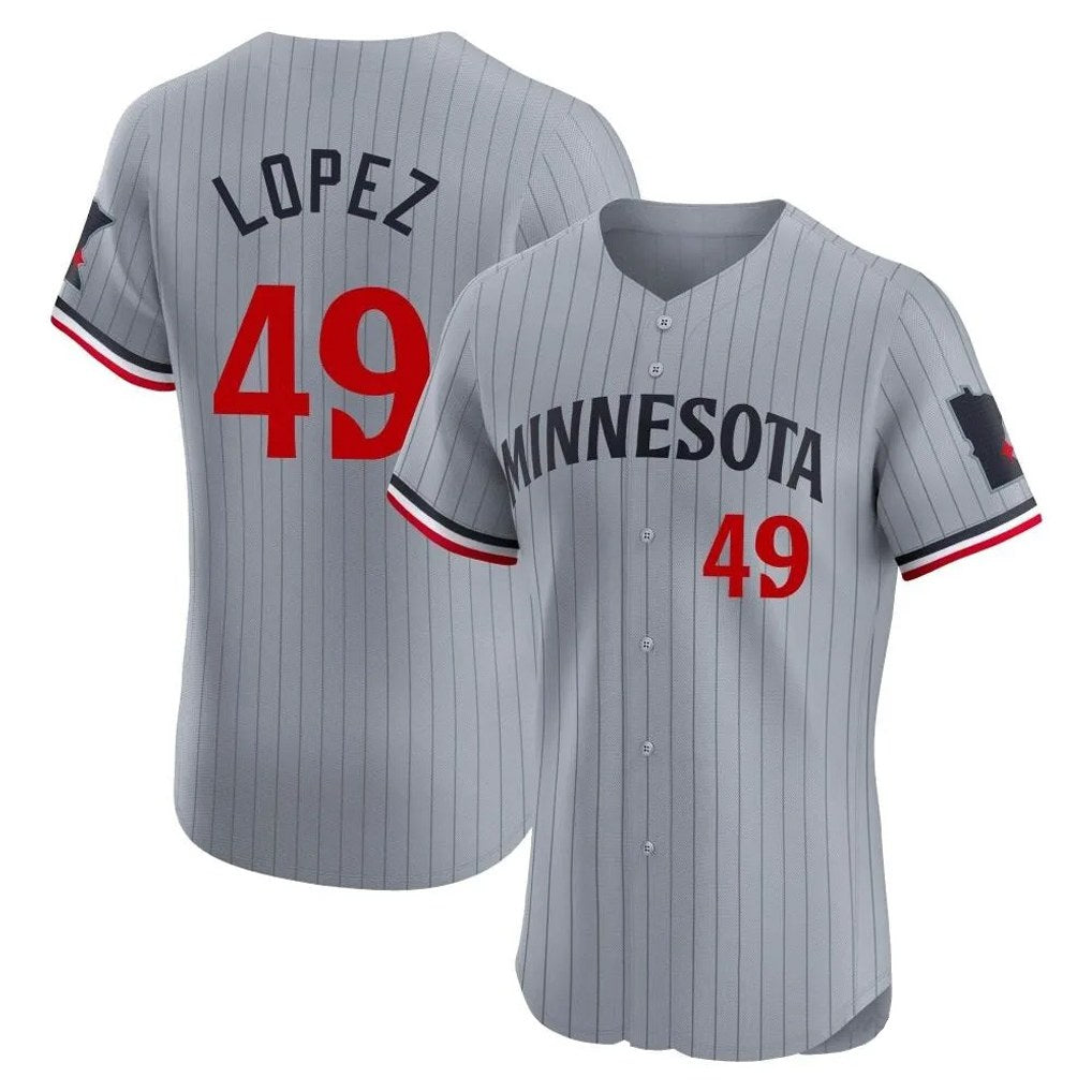Minnesota Twins #49 Pablo Lopez Player Gray HOLBERTHome Limited Elite Stitched Jerseys