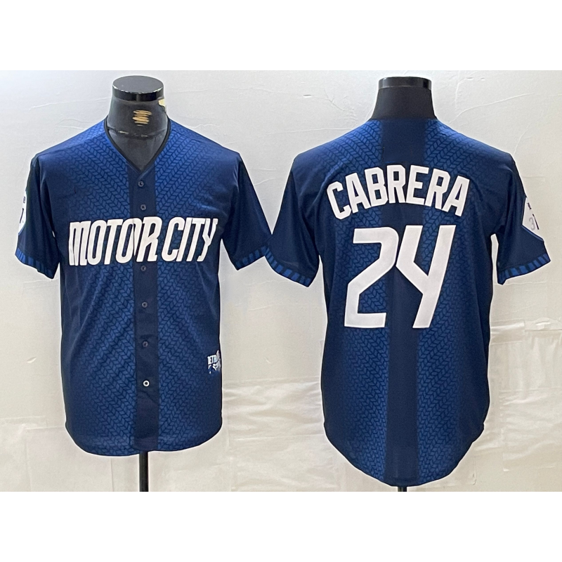 Detroit Tigers #24 Miguel Cabrera Navy HOLBERT 2024 City Connect Cool Base Limited Stitched Jersey