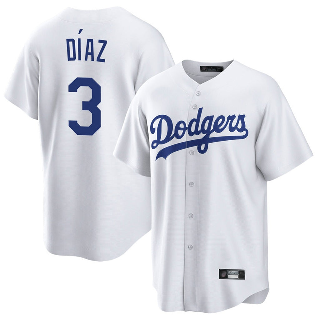 Los Angeles Dodgers #3 Edwin D¨ªaz Player White HOLBERT Game Home Stitched Jerseys