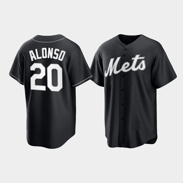 New York Mets #20 Pete Alonso Black HOLBERT Cool Base Stitched Jersey