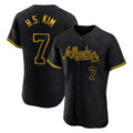 Atlanta Braves #7 Ha-Seong Kim Player Black HOLBERT Snake Skin City Limited Elite Home Game Stitched Jerseys