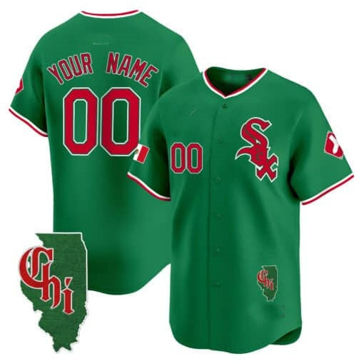 Custom Chicago White Sox Mexico Vapor Premier Limited Jersey ¨C Illinois Patch ¨C Green HOLBERT