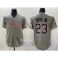 San Diego Padres #23 Fernando Tatis Jr. Gray HOLBERT Fashion Throwback With Patch Cool Base Stitched Jersey