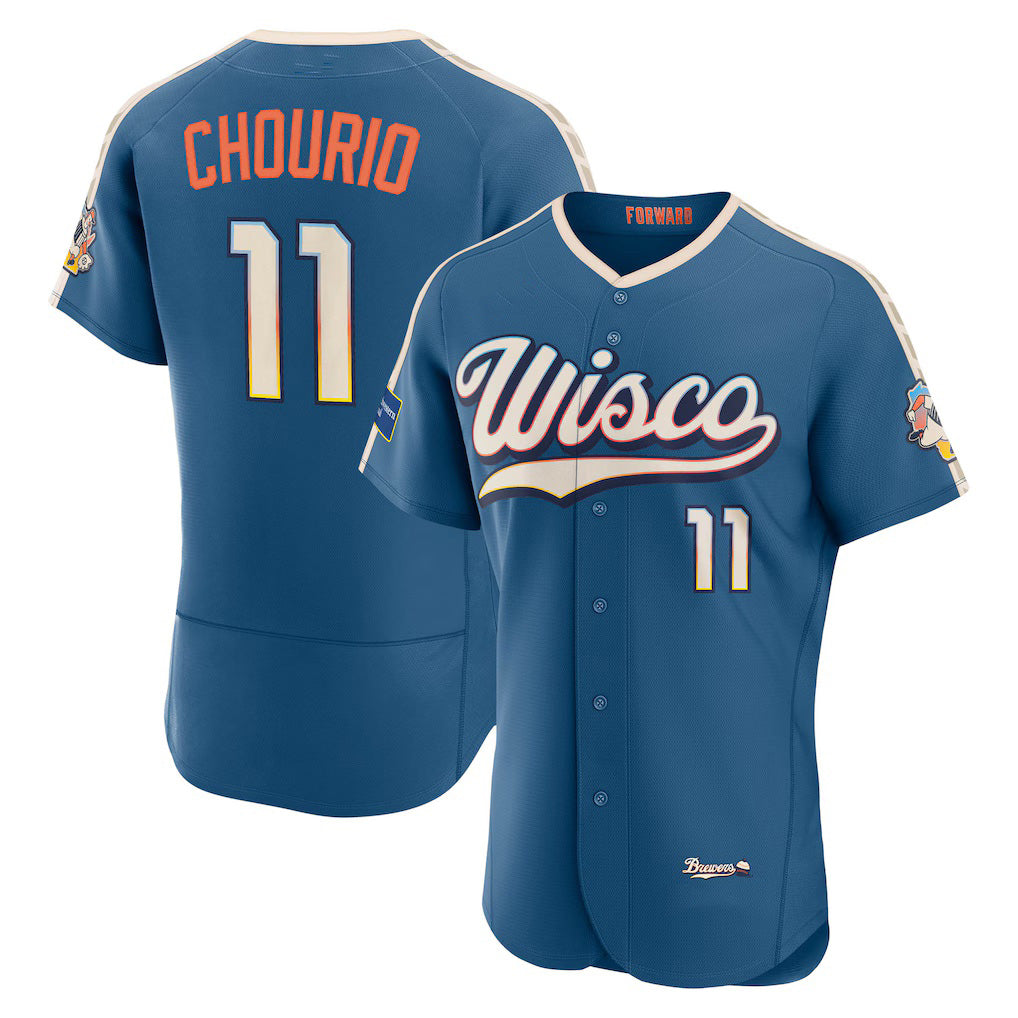 Milwaukee Brewers #11 Jackson Chourio Mineral Blue HOLBERT 2026 City Connect Authentic Sponsor Patch Jersey