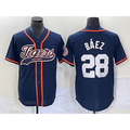 Detroit Tigers #28 Javier B¨¢ez Navy HOLBERT Cool Base Stitched Jersey