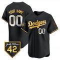Custom Los Angeles Dodgers 2024 Jackie Robinson Patch Vapor Premier Limited Jersey ¨C All Stitched-Black HOLBERT