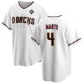 Arizona Diamondbacks #4 Ketel Marte White HOLBERT 2023 World Series Cool Base Stitched Jersey