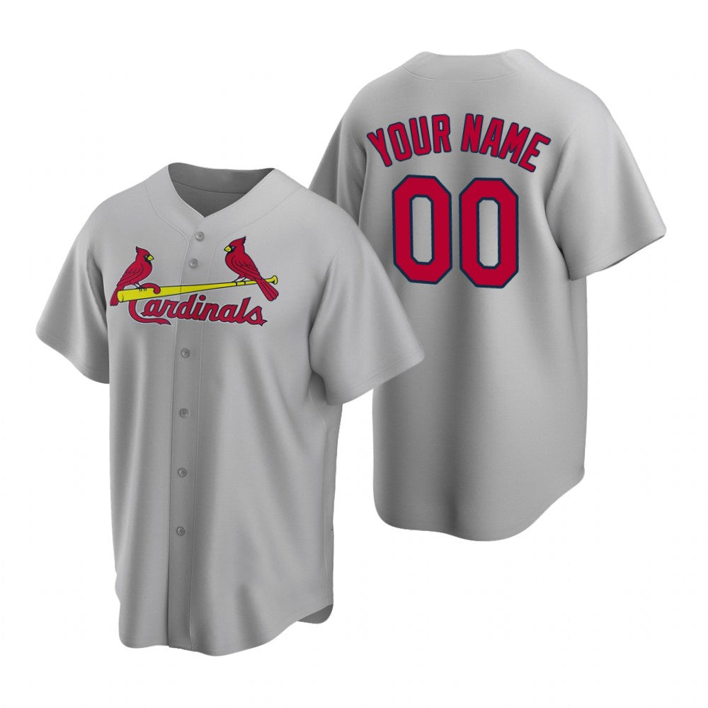 Custom St. Louis Cardinals Gray HOLBERT Stitched Cool Base Road Jersey