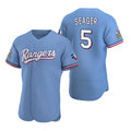 Texas Rangers #5 Corey Seager Light Blue HOLBERT Flex Base Stitched Jersey