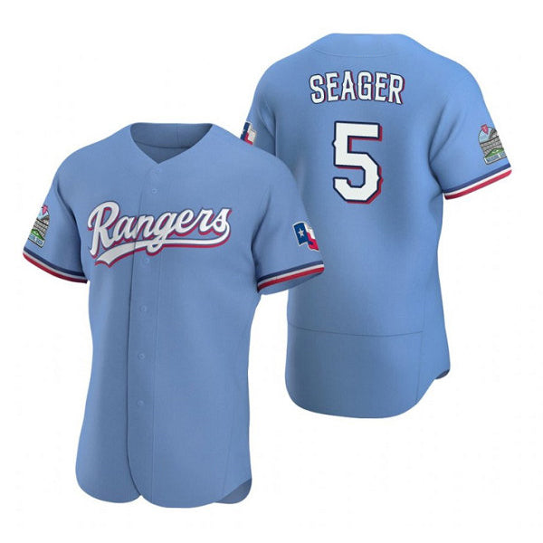 Texas Rangers #5 Corey Seager Light Blue HOLBERT Flex Base Stitched Jersey