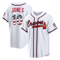 Atlanta Braves #10 Chipper Jones Player White HOLBERT USA 250 Fourth Of July Limited Home Game Stitched Jerseys