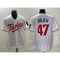 Minnesota Twins #47 Edouard Julien White HOLBERT Cool Base Stitched Jerseys