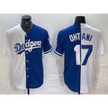 Los Angeles Dodgers #17 Shohei Ohtani White Blue HOLBERT Two Tone Stitched Jerseys