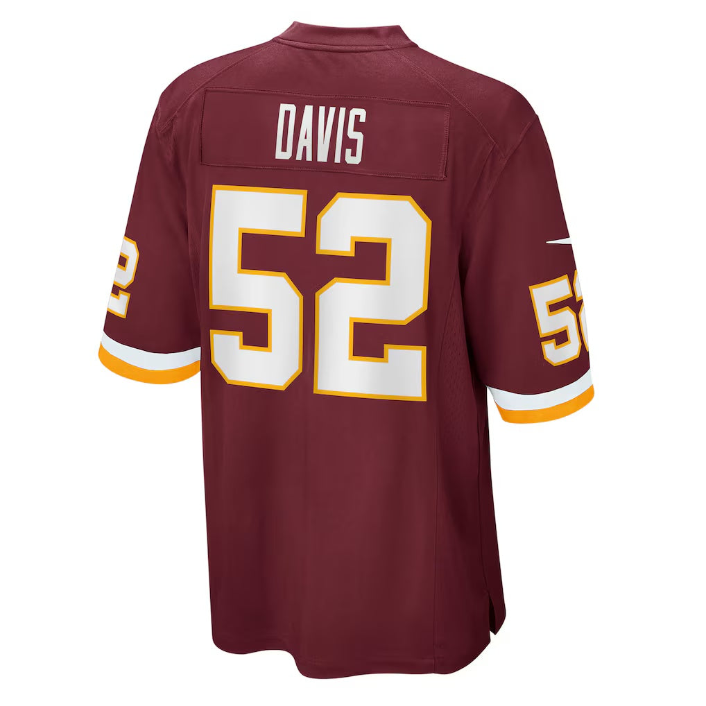 W.Football Team #52 Jamin Davis Burgundy HOLBERT Game Jersey