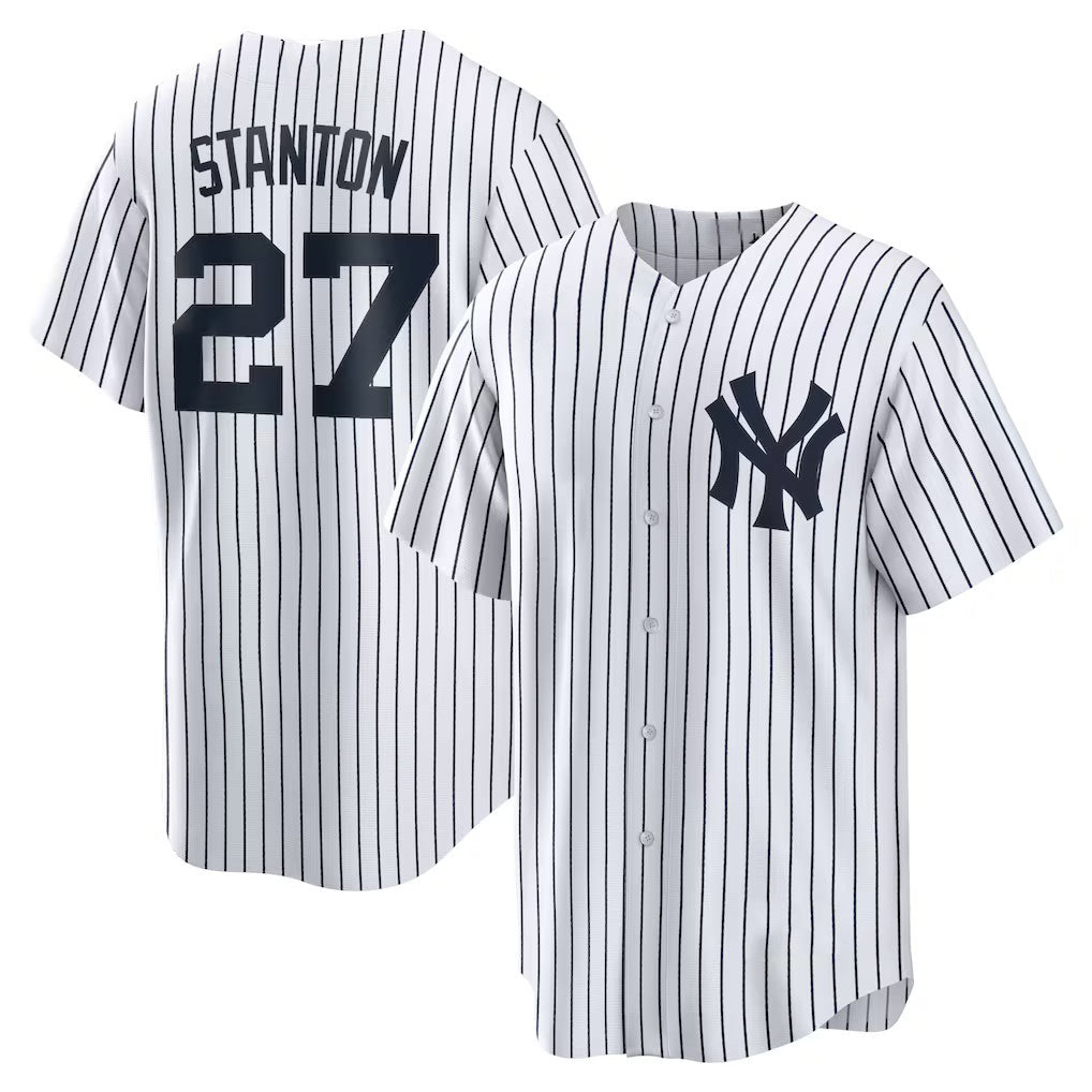 New York Yankees #27 Giancarlo Stanton White HOLBERT Home Replica Player Name Jersey