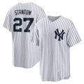 New York Yankees #27 Giancarlo Stanton White HOLBERT Home Replica Player Name Jersey