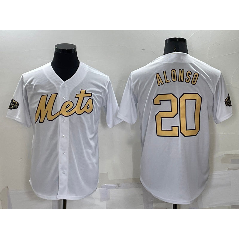 New York Mets #20 Pete Alonso White HOLBERT 2022 All Star Stitched Cool Base Jersey