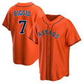 Houston Astros #7 Craig Biggio Player Orange HOLBERT Home Game Stitched Jerseys