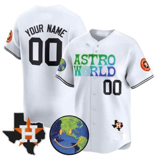 Custom Houston Astros Cactus Jack Astro World Vapor Premier Limited Jersey ¨C White HOLBERT