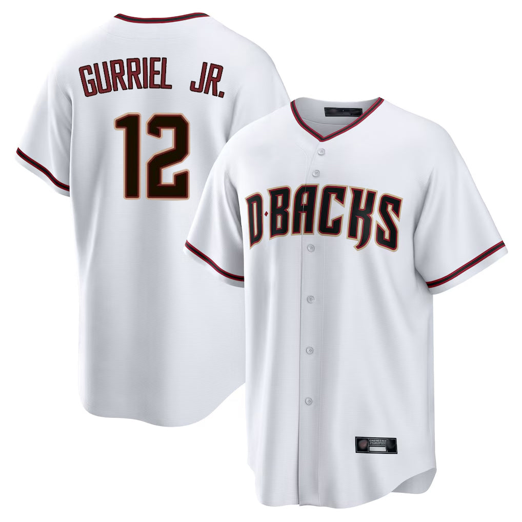 Arizona Diamondbacks #12 Lourdes Gurriel Jr Player White HOLBERT Home Game Stitched Jerseys