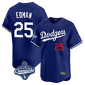 Los Angeles Dodgers #25 Tommy Edman Player Royal HOLBERT World Series Meet Limited Home Stitched Jerseys