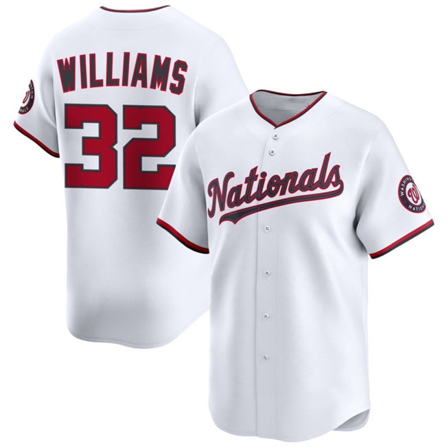 Washington Nationals #32 Trevor Williams White HOLBERT 2025 Home Limited Stitched Jersey