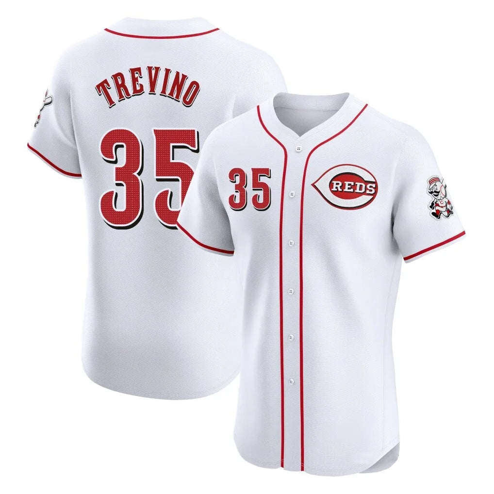 Cincinnati Reds #35 Jose Trevino Player White HOLBERT Limited Elite Home Stitched Jerseys