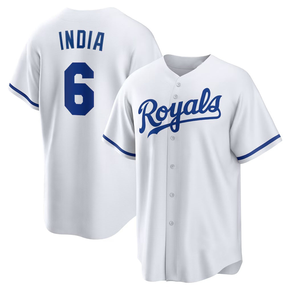 Kansas City Royals #6 Jonathan India White HOLBERT Home Replica Player Jersey