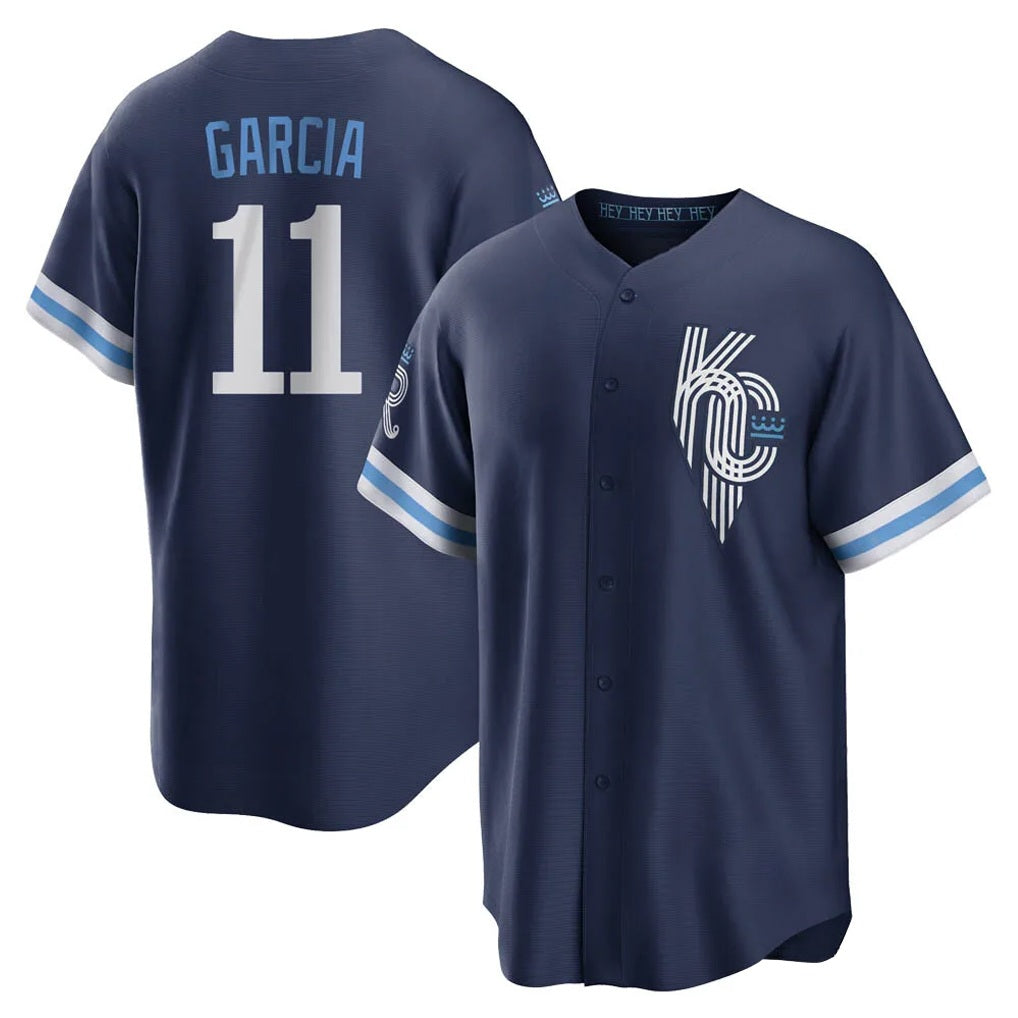 Kansas City Royals #11 Maikel Garcia Player Navy HOLBERT City Connect Home Game Stitched Jerseys