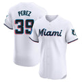 Miami Marlins #39 Eury Perez Player White HOLBERT Home Limited Elite Stitched Jerseys