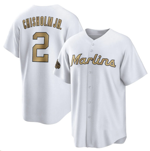 Miami Marlins #2 Jazz Chisholm Jr. White HOLBERT 2022 All-Star Cool Base Stitched Jersey